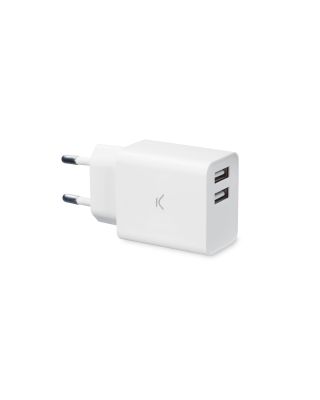 Cargador Pared 2 Puertos USB 2.4 A Blanco