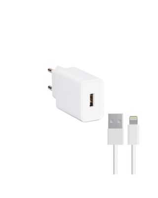 Cargador Pared Contact USB 2.1 A + Cable Lightning-USB