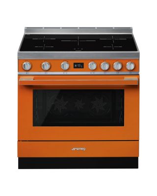 Cocina Inducción Smeg CPF9IPOR Clase A+ 5 Zonas Horno Pirolítico Naranja