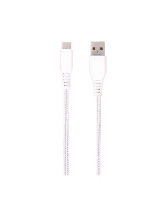 Cable Nylon USB-A (M) - USB-C (M) 2,5 Metros Blanco