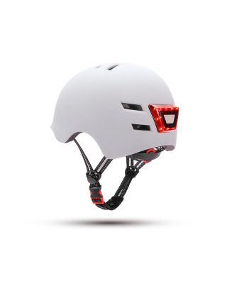 Casco Youin con Led Frontral y Trasero Talla L Blanco